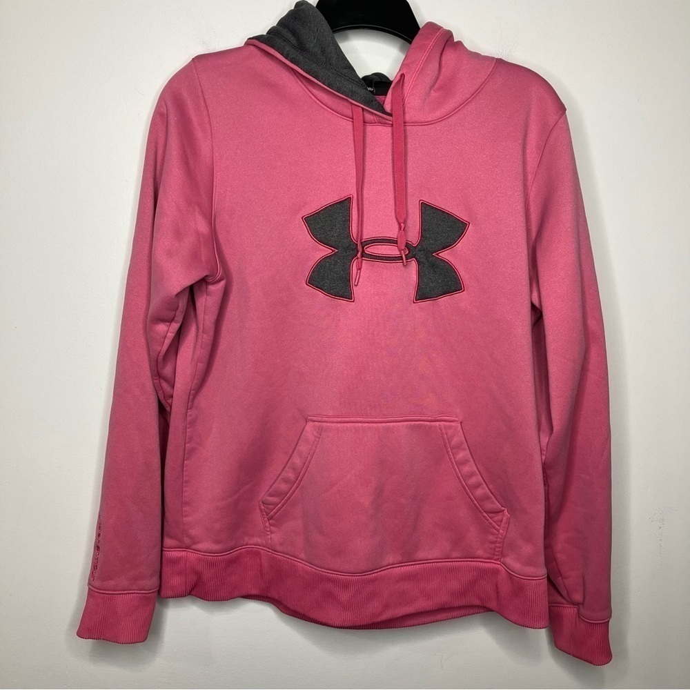 Under Armour semi fitted hoodie‎ size large pink